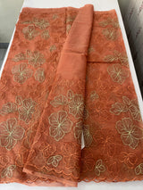 Soft Organza saree with thread work - MSH910 Peach