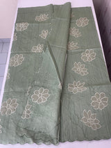 Blended tussar saree with applique work MTSS459