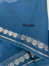 Blended Banarasi silk organza saree with zari weaving MSSA499 TealBlue