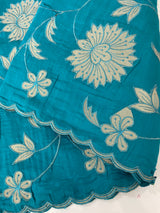 Malai chanderi saree with applique work MSM6201