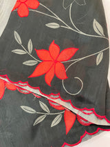 Semi soft tussar appliqué work saree MTS6589