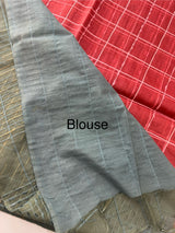 Semi Organza saree with checks - MSD634 (14)