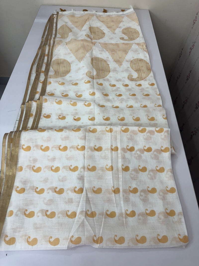 Digital printed semi Linen Saree MLS615- 24