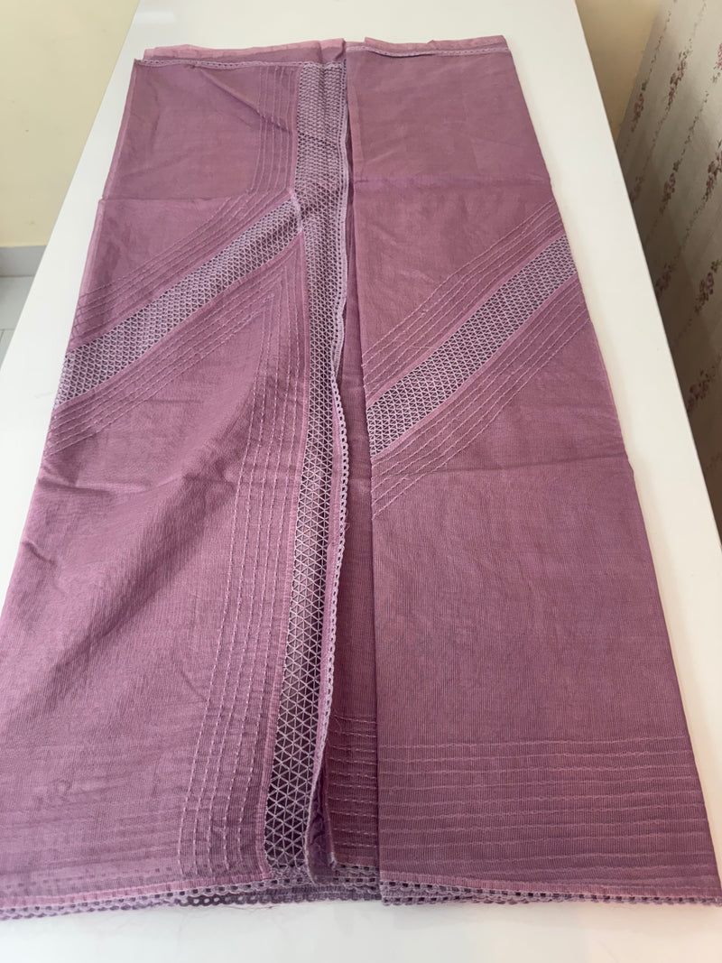Supernet saree with crochet work and lace border MCJ5433 (V shape Crochet)