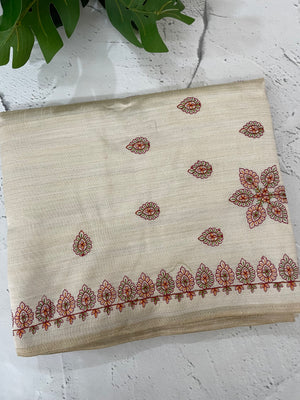 Blended semi tussar silk saree with embroidery MSJ679(2)
