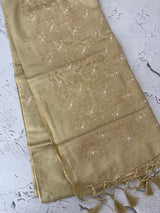 Butter silk saree with embroidery MTS569