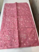 Soft kota silk saree with embriodery and organza applique work  -MS14509 Pink