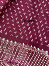 Semi modal silk saree with mirror work - MMB501 MaroonWine