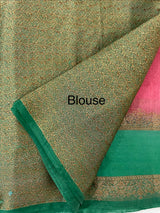 Semi Jute silk sarees with contrast pallu & blouse MJL392