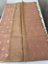 Tissue Silk embriodery saree MS49889- DuskyPink