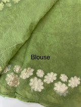 Soft Organza saree with thread work and tissue applique borders - MCW605