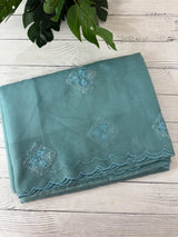 Organza saree with embroidery - MSH375 Blue
