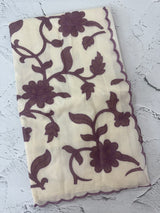 Mul chanderi applique work saree MSH170