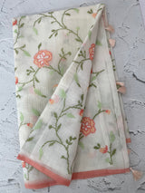 Soft Netkota saree with cross stitch embroidery MSH210