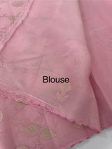 Viscose Organza saree with applique work-MSH238 PastelPink