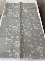 Soft kota silk saree with applique work MS15017- Grey