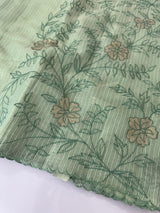 Tissue Silk applique work saree MSH120 JadeGreen