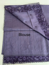 Blended tussar saree with cutwork - MSHK678