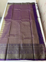 Checks Semi kanchi silk saree with blouse MBS7859