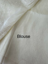 Tissue mix soft Organza saree with applique work MSCK38 Offwhite