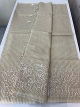 Chanderi tissue saree with applique work-  MSH248