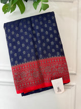 Banarasi viscose Georgette saree MKGS688 NavyBlue & Red