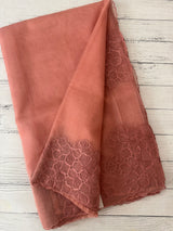 Semi organza saree with embroidery & scallop border - MSH901 Peach
