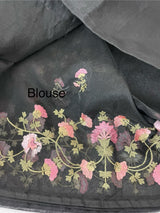 Supernet embriodery saree SSPNERM Black