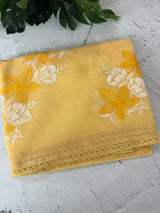 Kota checks saree with embroidery MS7679- Yellow