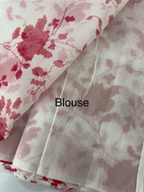 Lightweight Moonga Kota saree with prints MSH308 - White to Red