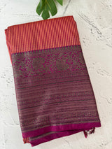 Checks Semi kanchi silk saree with blouse MBS7859
