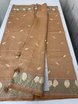 Cutwork Raw silk saree MSH228(2) DustyPeach
