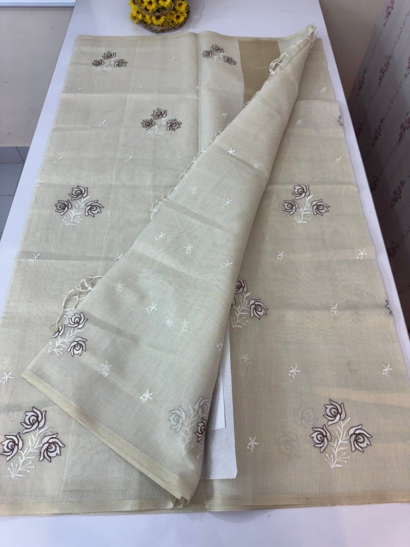 Kota tissue silk saree with embroidery BFW713