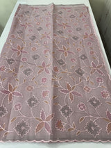 Moonga checks saree with prints and embroidery MSH154- DuskyOnion