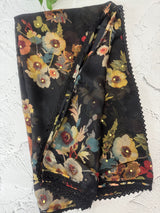Chiffon Brasso saree with mirror work - MS7611 Black(4)