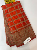 Semi banarasi Khaddi Georgette saree - MS1498 Orange