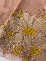 Designer Glass organza saree with applique work- MSH15195