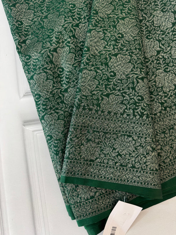 Semi katan Banarasi saree - MSKB137 GREEN