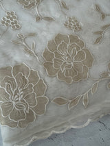 Semi organza saree with appliqué work - MSH906 White(3)