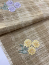 Blended tussar silk saree with zari weaving and sequence buttas MS16448