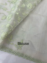 Viscose Organza saree with applique work-MSH194
