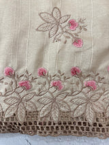 Soft crepe tussar silk saree with embroidery and cutwork MSH207