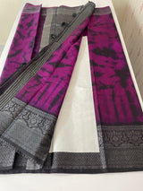 Tie & Dye semi silk sarees  MSS9876