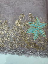 Shimmer crush Organza saree with zari and zardosi work - MS15027