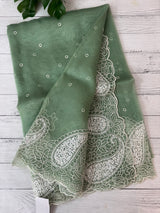 Viscose Organza saree with embriodery-MS14414