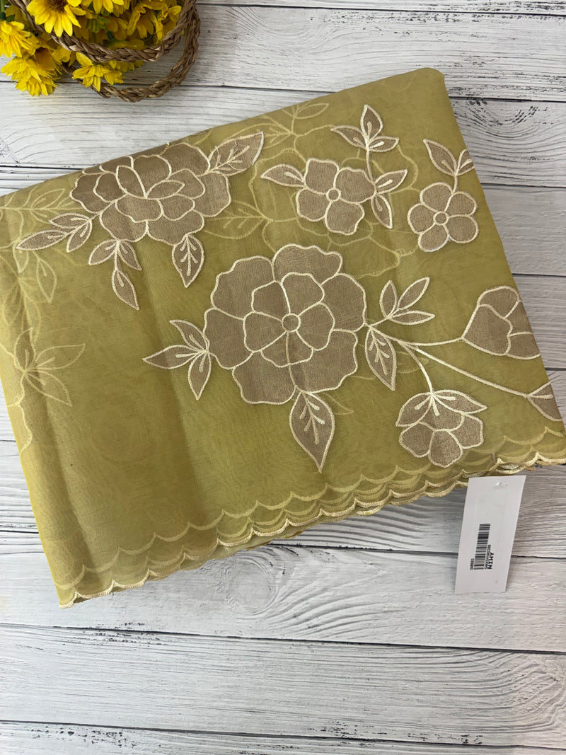 Organza saree with applique work MS5081