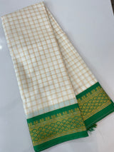 Cotton silk check saree with zari border MS6754