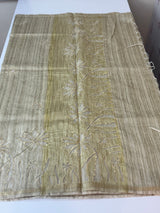 Blended tussar saree with applique work - MS14925