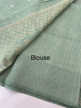 Jute tussar silk saree with embroidery MS40414