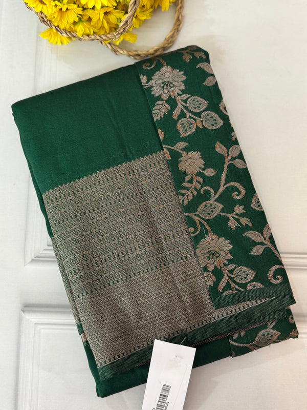 Crepe chiffon saree with brocade blouse - MS1134